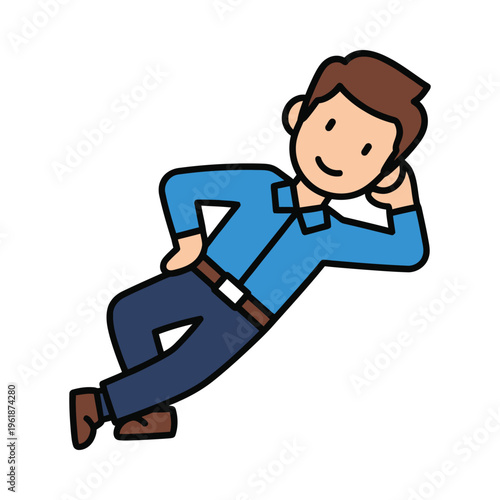 A relaxed professional taking a break while talking on the phone and reclining.