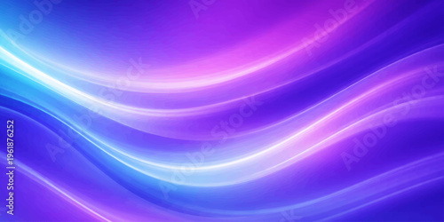 An abstract blue and purple background features pink light waves and glowing lines that create a dynamic digital pattern, blending color and flow into a modern high-tech wallpaper design
