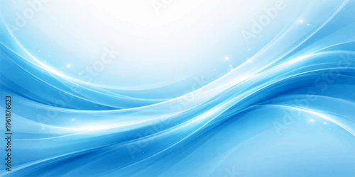 An abstract blue wave background featuring a flowing line pattern and futuristic curve design that creates a motion texture backdrop for business wallpaper or modern vector art