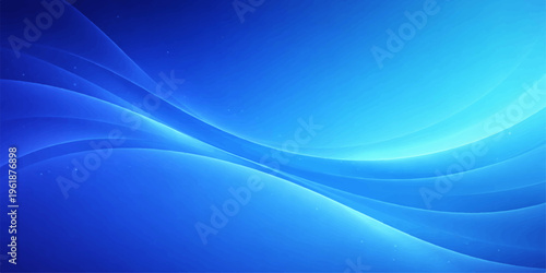 Abstract blue wave background featuring a smooth gradient design with soft light curves and flowing lines for a modern technology texture backdrop