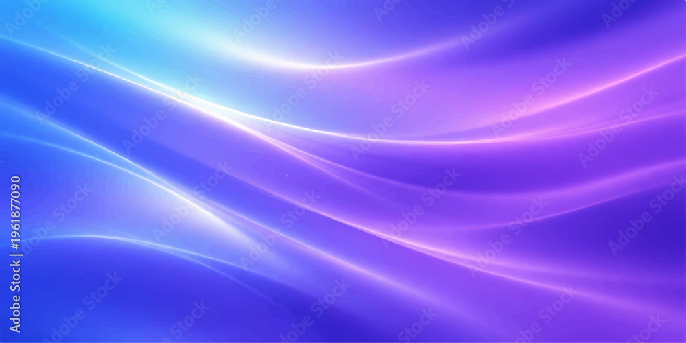 Fototapeta premium Smooth flowing waves of light and soft purple curves create an abstract blue background with a dynamic energy pattern, making this artistic illustration a perfect backdrop or wallpaper image
