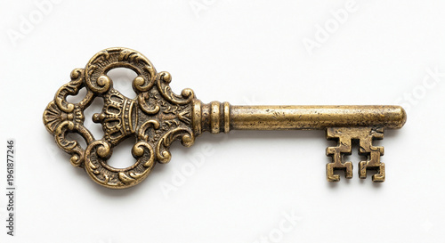 old key isolated on white
