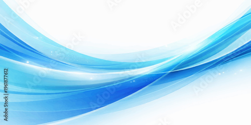 Dynamic blue abstract background featuring fluid wave lines and futuristic light curves in a digital motion design for a professional business wallpaper