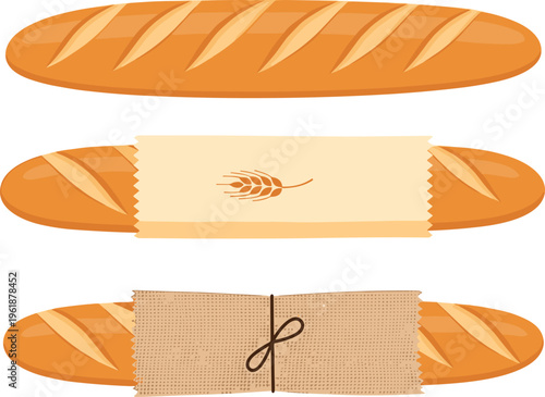 Bread loaf illustration, artisanal bakery design, rustic packaging artwork, organic food vector, baked goods drawing, decorative graphic, flat vector illustration