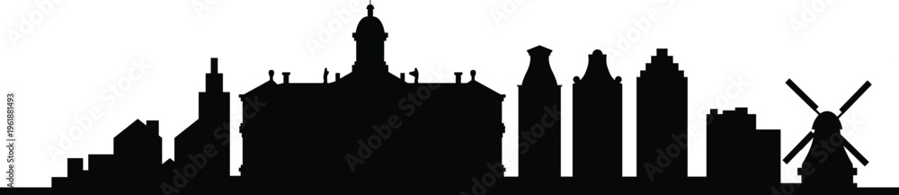 Obraz premium Amsterdam city skyline prepared in vector