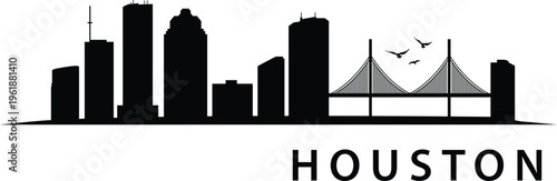 Houston city skyline prepared in vector