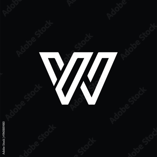 Modern Geometric Letter W Logo Symbol; Minimalist White Woven Ribbon Icon on Black Background for Textile Tech, Networking Infrastructure, and Interconnected Digital Branding Identities.