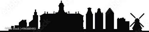 Amsterdam city skyline prepared in vector