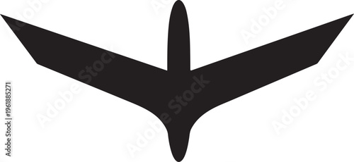 Minimalist Black Bird Silhouette on White Background Illustration