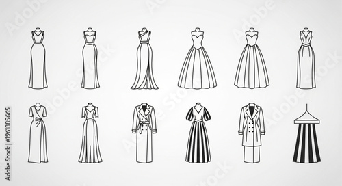 Fashion Sketches - A Collection of Dress Designs.