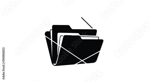 Organized files in folders representing data management and information storage