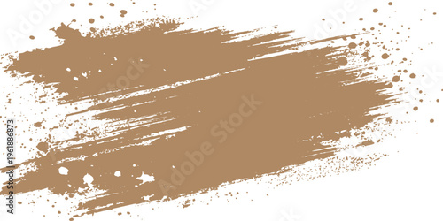 Abstract grunge background with ink splat blots features a brown sandy beach texture and white ocean waves for a summer nature vacation travel illustration