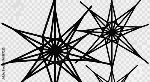 Abstract geometric starburst pattern design with sharp lines and intricate details.