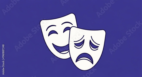 Comedy and Tragedy Masks - A Visual Representation of Duality in Theater.