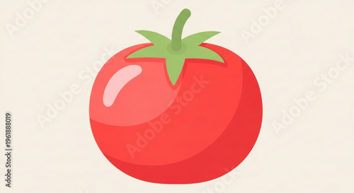 Fresh red tomato with green leaves on a plain background healthy food concept