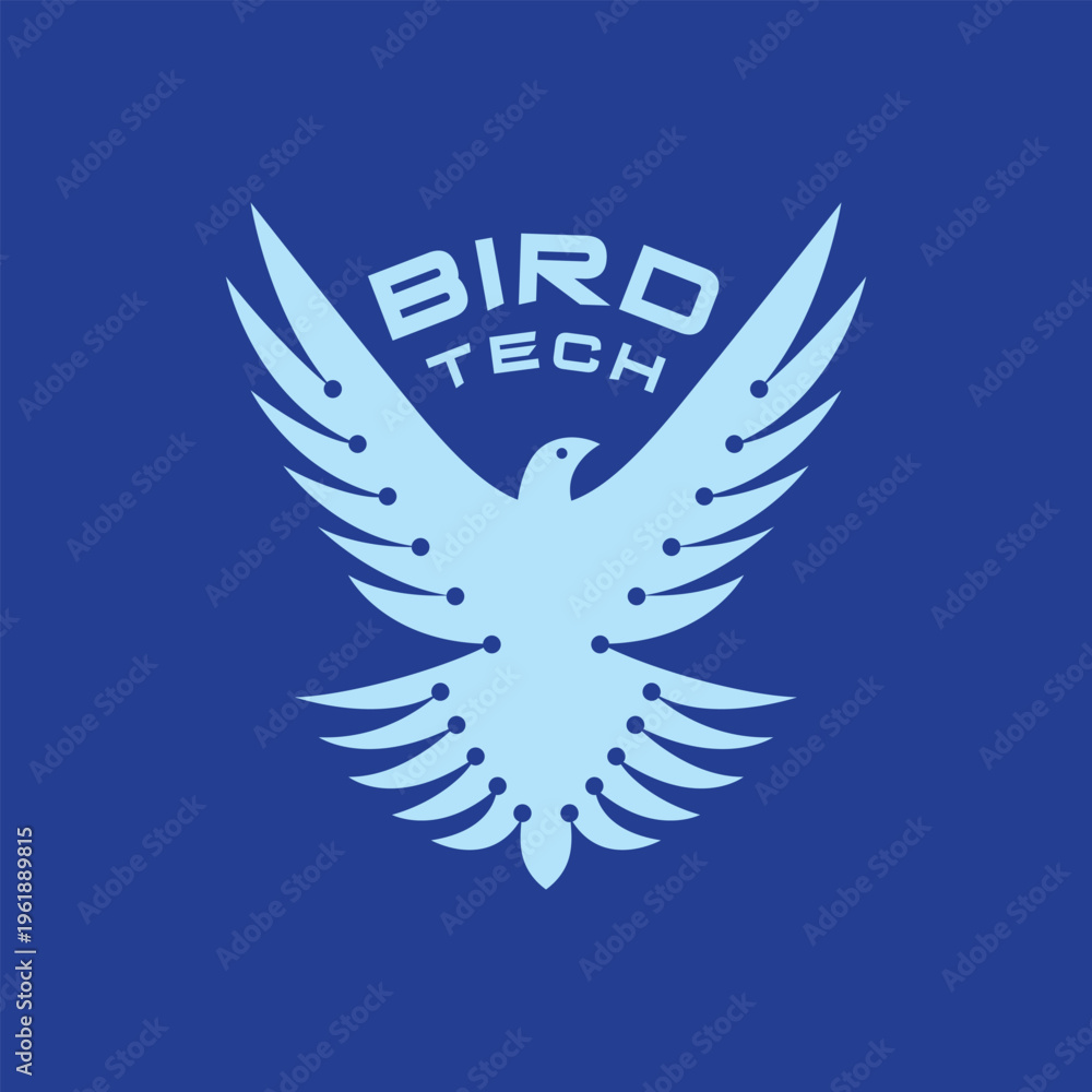 Fototapeta premium Bird Tech Logo Animal Technology Design symbol Graphic Vector