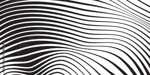Monochrome linear stripe transition wallpaper. Halftone gradient line pattern