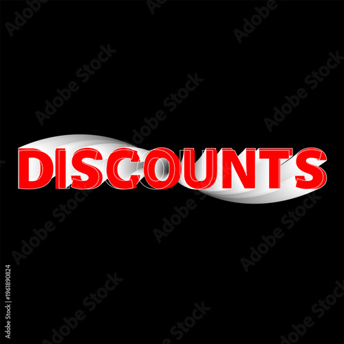 The word discounts in bold red letters against a black background. It highlights special offers for shoppers looking to save money on seasonal promotions.