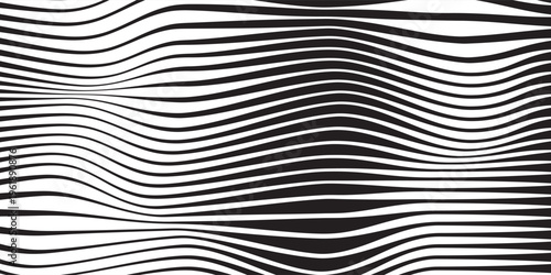 Monochrome linear stripe transition wallpaper. Halftone gradient line pattern