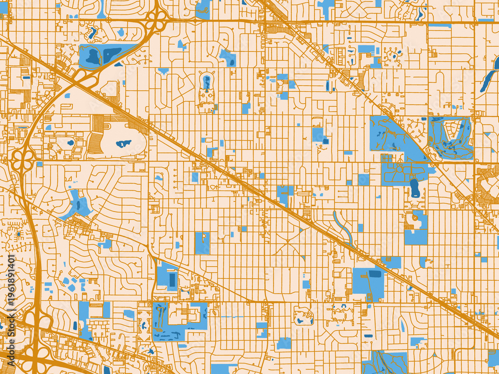 Fototapeta premium Cartographic street layout — Arlington Heights, Illinois