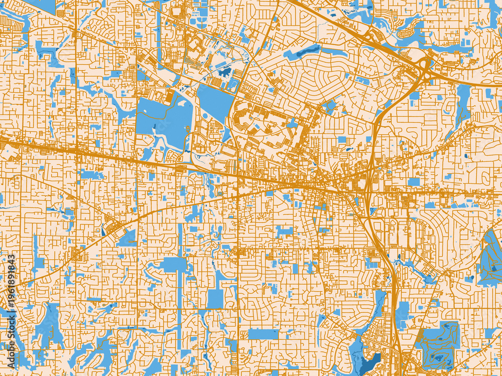 Fototapeta premium City grid layout map — Beaverton, Oregon