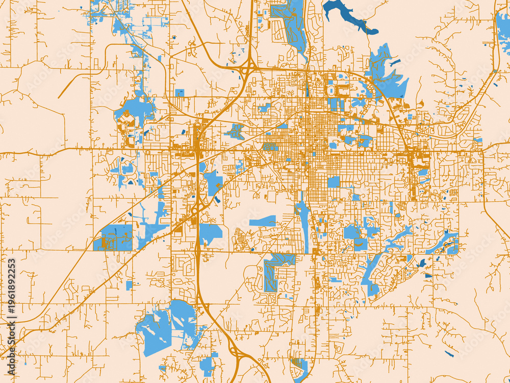 Fototapeta premium Urban grid map — Bloomington, Indiana