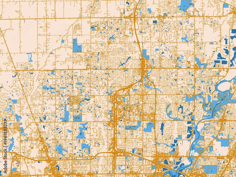 Fototapeta premium Street network map of Carmel, Indiana