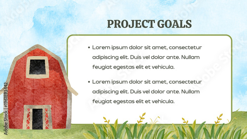 Blue Green Barn Illustrative Presentation 