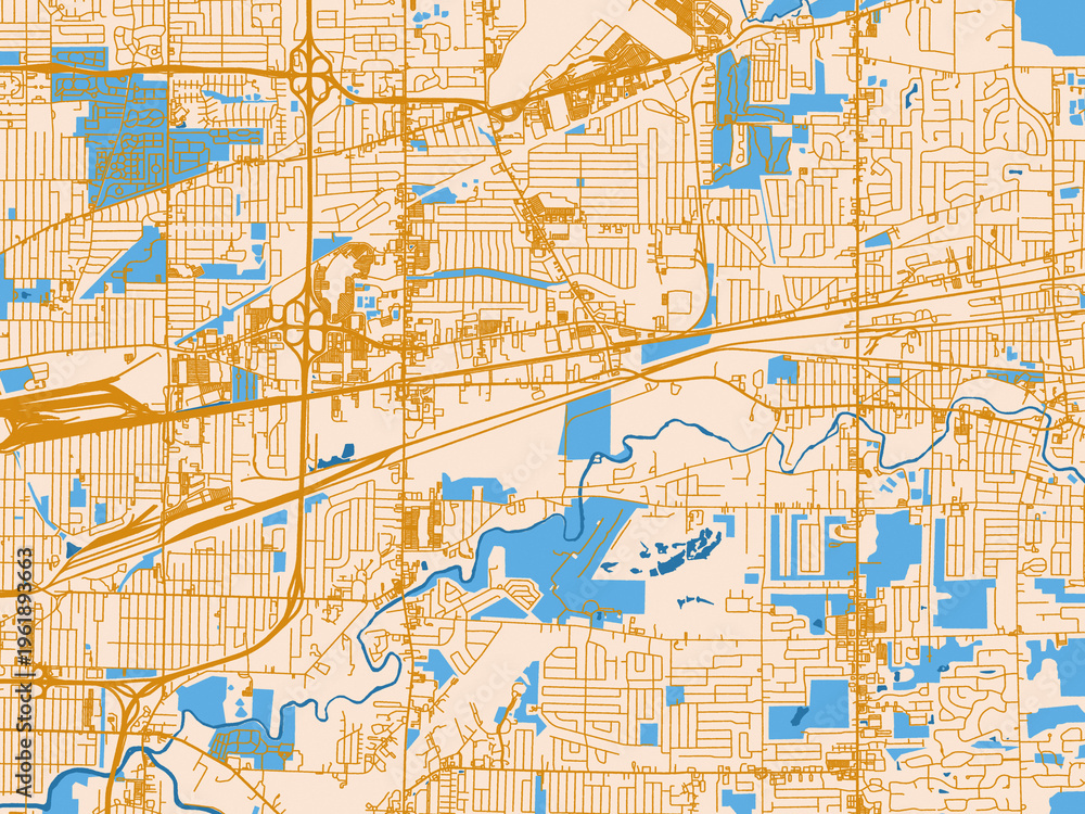 Fototapeta premium City layout map – Cheektowaga (New York)