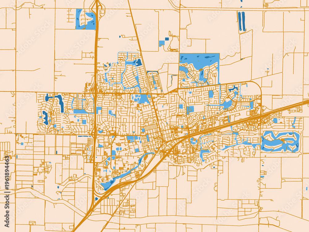 Obraz premium Davis – city map, California