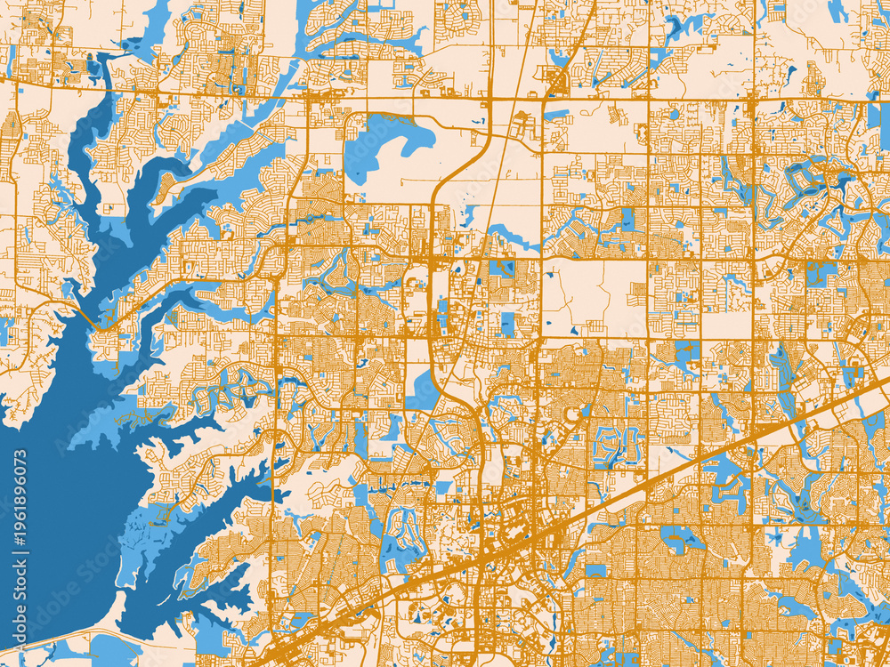 Fototapeta premium Urban map of Frisco, Texas