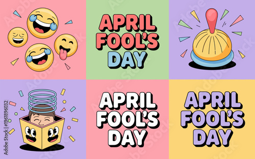 Colorful april fool s day celebration with emojis pranks and playful designs
