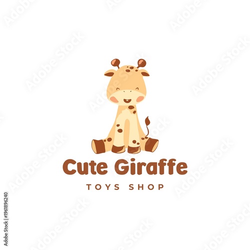 Cute giraffe with a heart