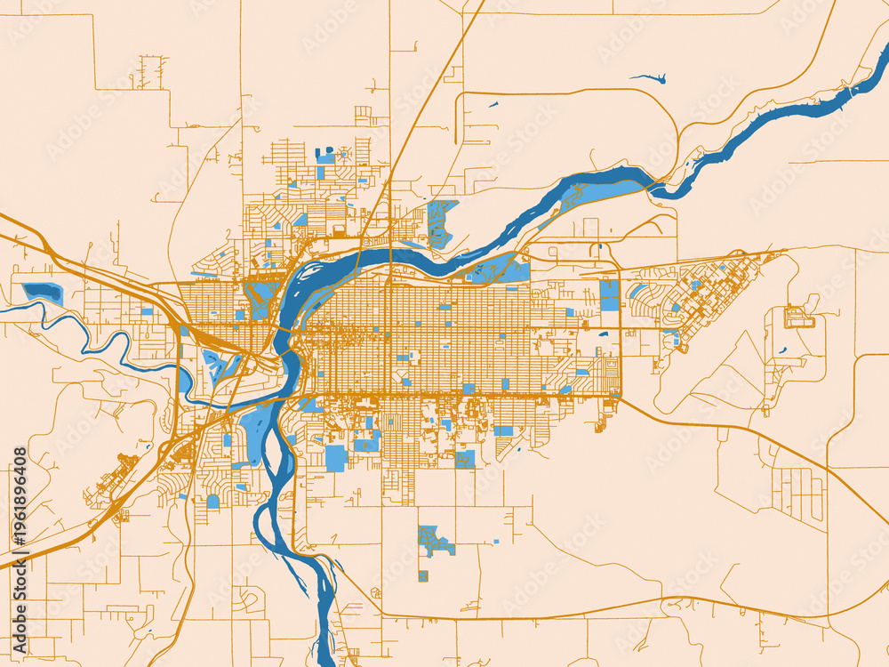 Fototapeta premium Great Falls, Montana – urban map