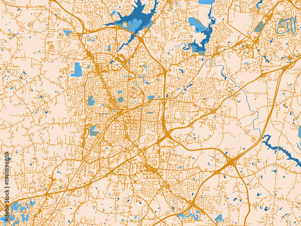 Fototapeta premium City layout poster of High Point, North Carolina