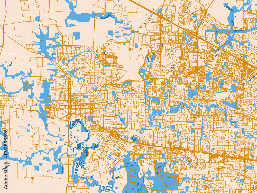 Fototapeta premium Street network map — Hillsboro, Oregon