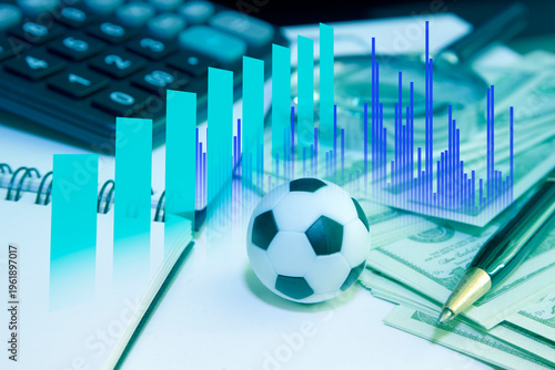 business in football club and soccer team manager, online sport betting concept