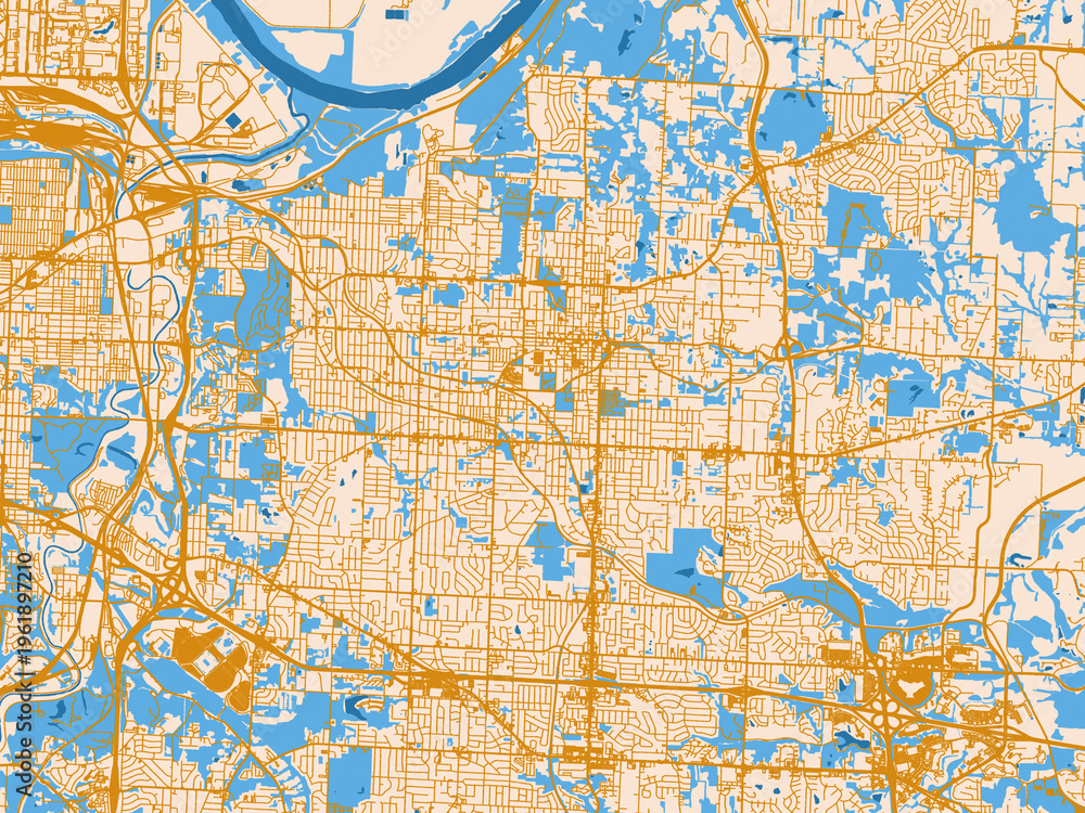 Fototapeta premium Street map of Independence, Missouri