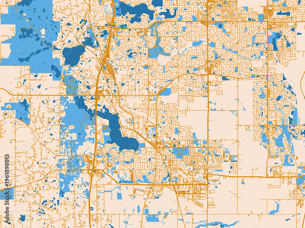 Naklejka premium City layout map of Lakeville, Minnesota