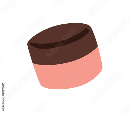 Cream jar icon. Face skin care cosmetic packaging. Facial moisturizer, beauty product for skincare. Moisturizing mask in plastic container pot. Flat vector illustration isolated on white background