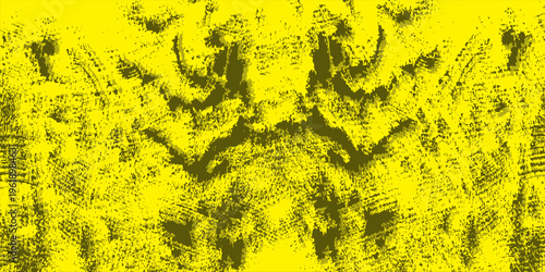 Abstract Two-Tone Golden-Yellow and Olive-Green Distressed Texture with Organic Symmetrical Forms