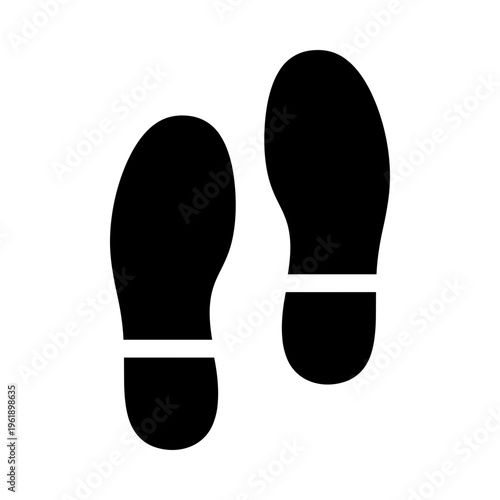 Footstep solid icon. Simple graphic symbol for walking, hiking, tracking, and human presence. 