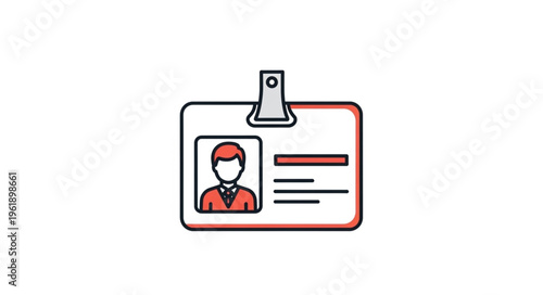 Identification Badge with Person Icon for Access and Security.
