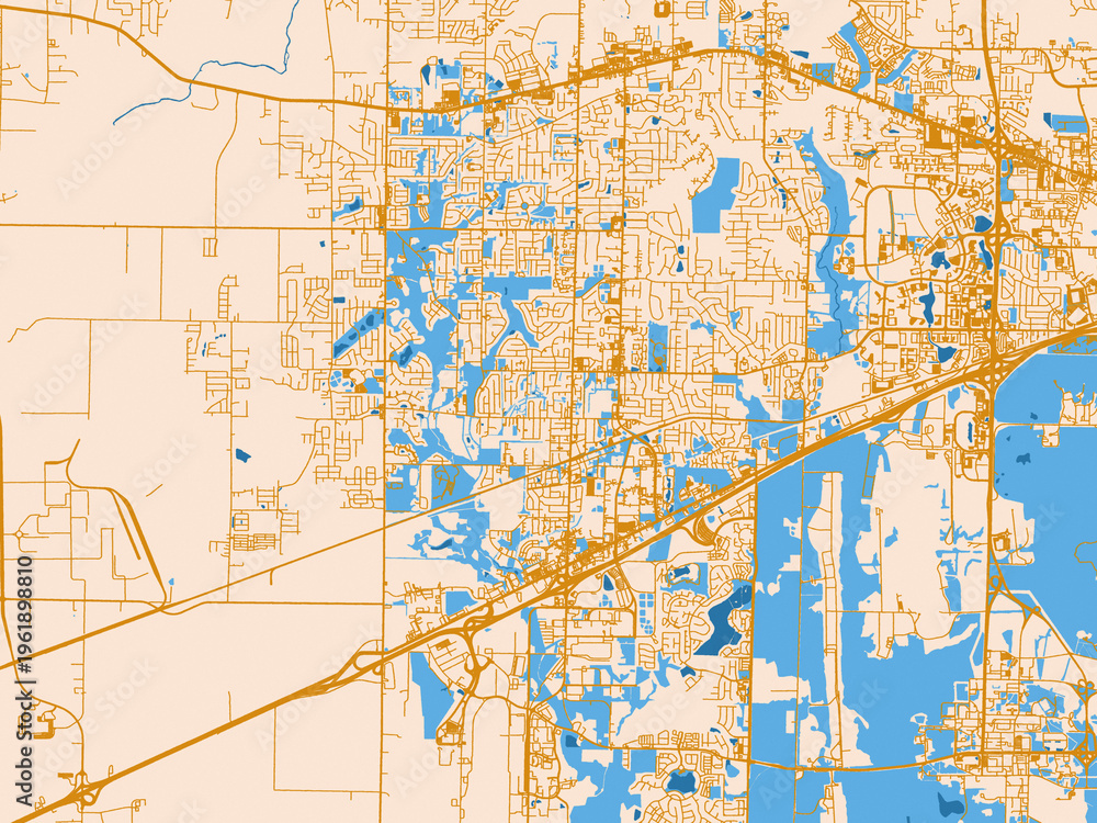 Fototapeta premium City street layout of Madison, Alabama