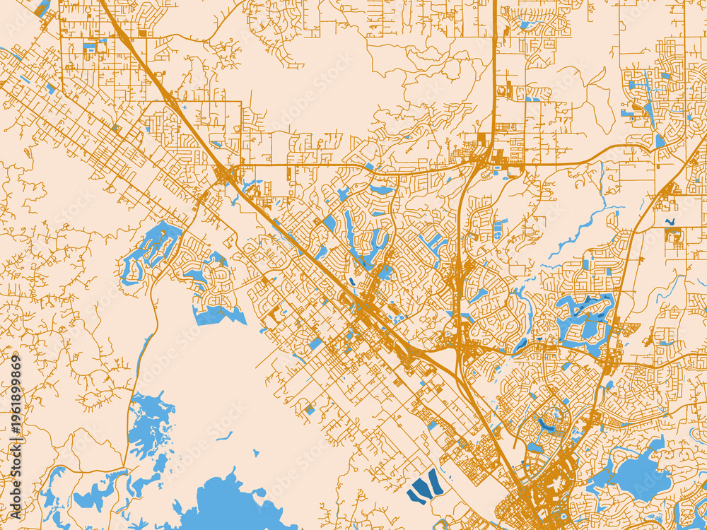 Fototapeta premium Murrieta street network map — California