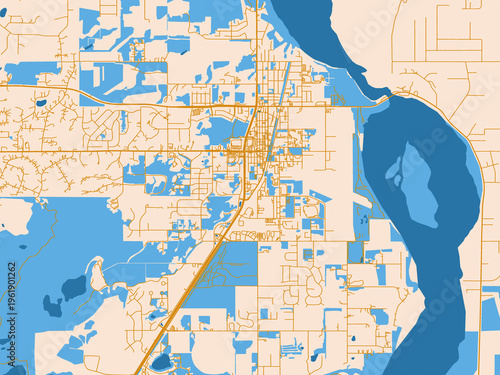 Bild auf Leinwand Palmer, Alaska – street map