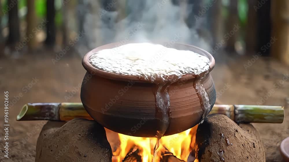 custom made wallpaper toronto digitalTraditional Pongal Pot Cooking Over Gentle Fire Scene
