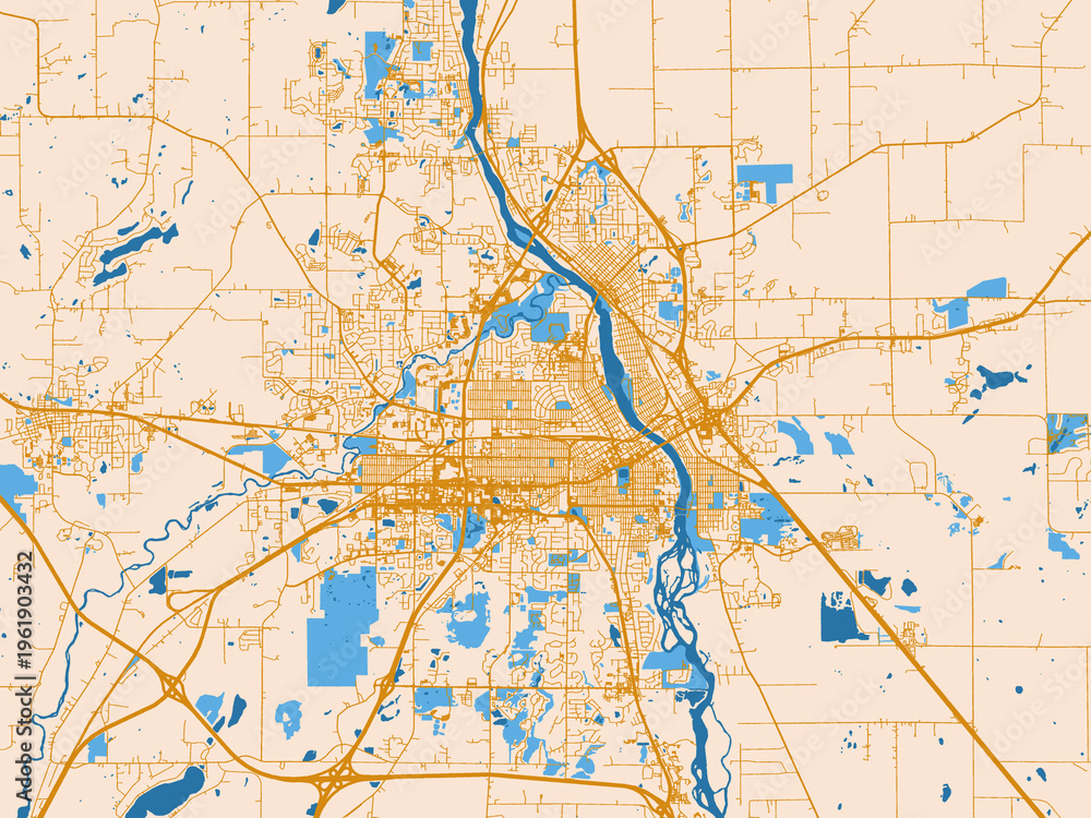 Fototapeta premium Saint Cloud – city map, Minnesota