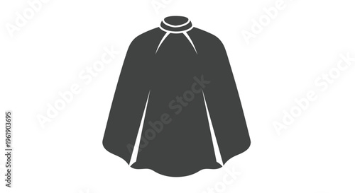 Professional black hairdressing cape, designed to protect clients' clothing during haircuts, coloring, and other salon treatments.
