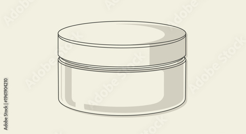 Simple white round jar with a screw-top lid, ideal for packaging cosmetics, creams, balms, or other personal care products.